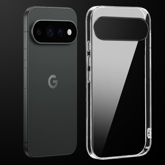 Transparent anti-yellow hard back case fitted on Google Pixel 11 Pro XL 5G showing full back coverage and camera protection