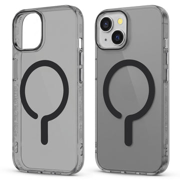 Transparent Magnetic Bumper Case for Apple iPhone 14 Cushion Protection & Metal Finish Buttons