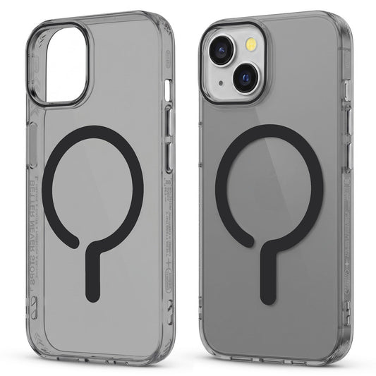 Transparent Magnetic Bumper Case for Apple iPhone 14 Cushion Protection & Metal Finish Buttons