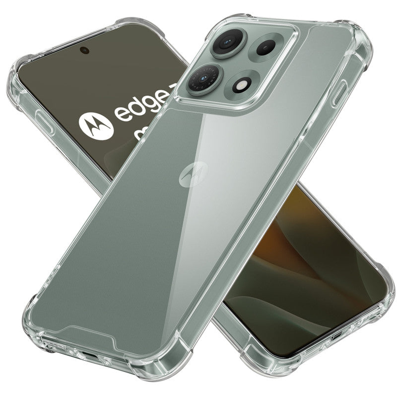Shockproof Hybrid Transparent Phone Case For Motorola Moto Edge 70 Max 5G with Hard Back and Soft Bumper for Maximum Protection
