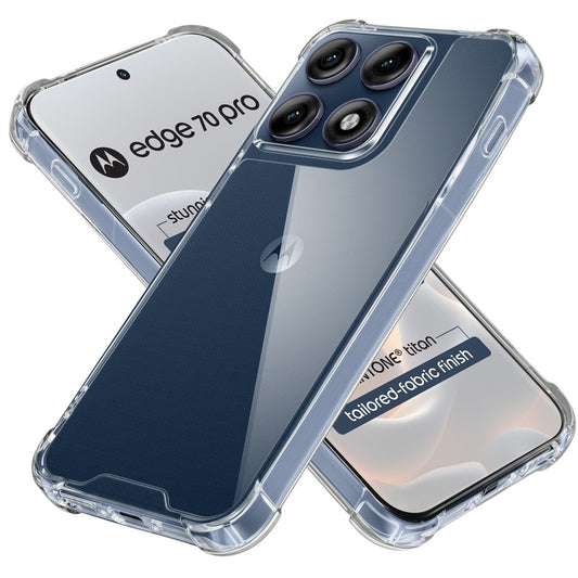 Shockproof Hybrid Transparent Phone Case For Motorola Moto Edge 70 Pro 5G with Hard Back and Soft Bumper for Maximum Protection