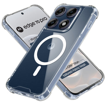 Shockproof Hybrid Magnetic Case for Motorola Moto Edge 70 Pro 5G with Hard Back & Soft Bumper