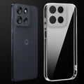 Transparent anti-yellow hard back case fitted on Motorola Moto G56 5G showing full back coverage and camera protection