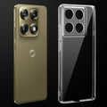 Transparent anti-yellow hard back case fitted on Motorola Signature showing full back coverage and camera protection