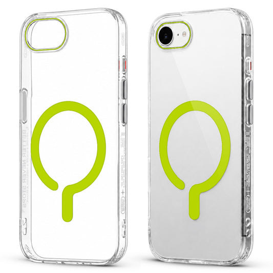 Crystal Clear Magnetic Back Case for Apple iPhone 16e with Air Cushion Bumper & Metal Finish Buttons