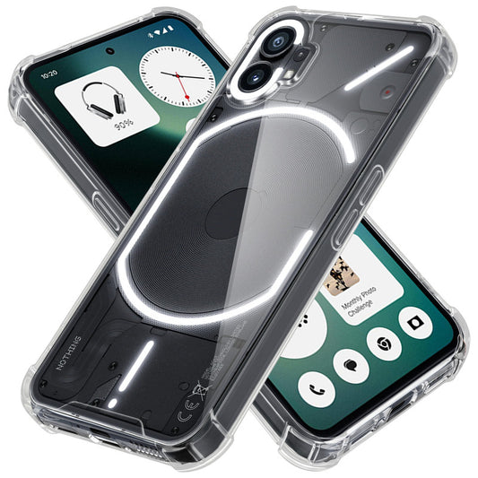 Shockproof Hybrid Transparent Phone Case For Nothing Phone 1 with Hard Back and Soft Bumper for Maximum Protection