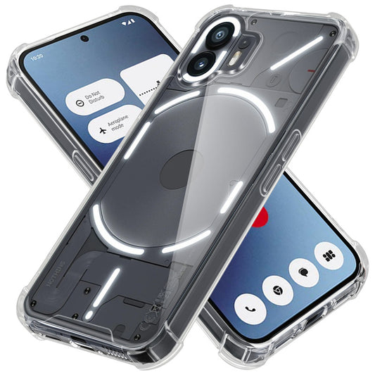 Shockproof Hybrid Transparent Phone Case For Nothing Phone 2 with Hard Back and Soft Bumper for Maximum Protection