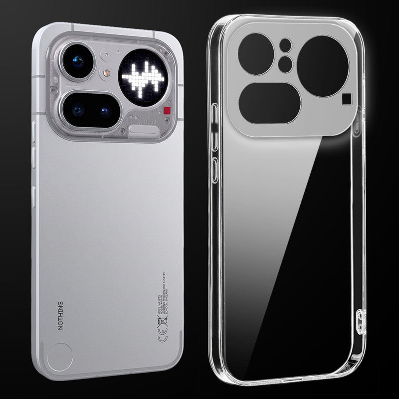 Transparent anti-yellow hard back case fitted on Nothing Phone 4A Pro 5G showing full back coverage and camera protection