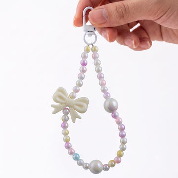 Bow & Pearl Beaded Hand Strap for Mobile Phone, Keys & Bags
