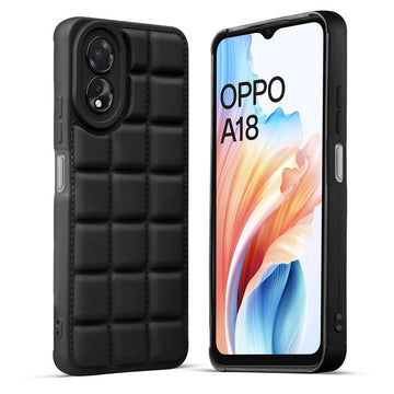 3D Puffer Pattern Silicone Back Cover for Oppo A18 4G, Shockproof Protective Case