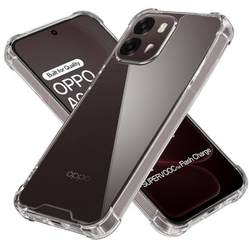 Shockproof Hybrid Transparent Phone Case For Oppo A6 Pro 5G with Hard Back and Soft Bumper for Maximum Protection