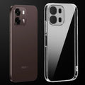 Transparent anti-yellow hard back case fitted on Oppo A6 Pro 5G showing full back coverage and camera protection