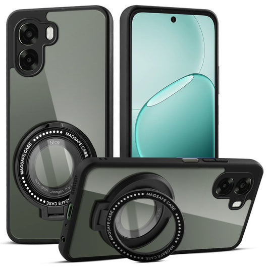 Soft Frame Clear Case Ring Holder Kickstand For Oppo A6x 5G