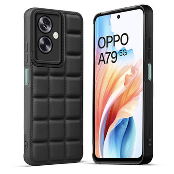 3D Puffer Pattern Silicone Back Cover for Oppo A79 5G, Shockproof Protective Case