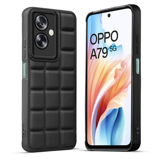 3D Puffer Pattern Silicone Back Cover for Oppo A79 5G, Shockproof Protective Case