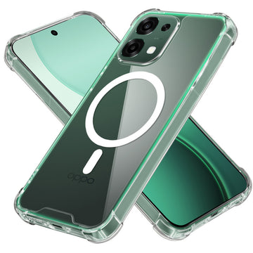 Shockproof Hybrid Magnetic Case for Oppo F33 5G with Hard Back & Soft Bumper