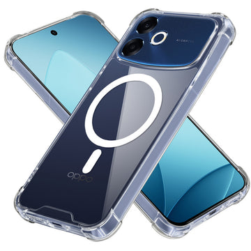 Shockproof Hybrid Magnetic Case for Oppo F33 Pro 5G with Hard Back & Soft Bumper