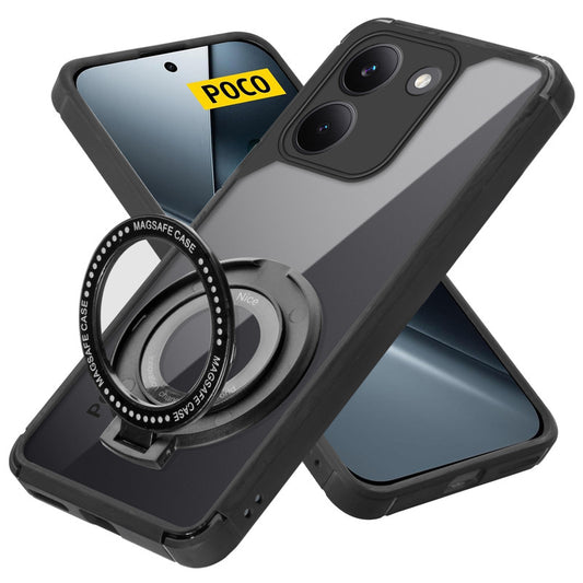 Silicone Grip Clear Case Ring Holder Kickstand For Poco X8 Pro 5G