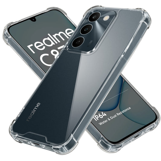 Shockproof Hybrid Transparent Phone Case For Realme C83 5G with Hard Back and Soft Bumper for Maximum Protection