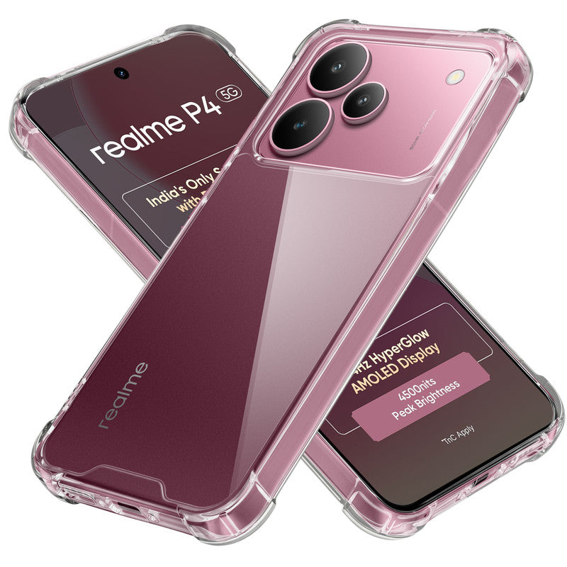 Shockproof Hybrid Transparent Phone Case For Realme P4 5G with Hard Back and Soft Bumper for Maximum Protection