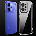 Transparent anti-yellow hard back case fitted on Realme P4 Power 5G showing full back coverage and camera protection