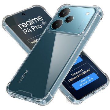 Shockproof Hybrid Transparent Phone Case For Realme P4 Pro 5G with Hard Back and Soft Bumper for Maximum Protection