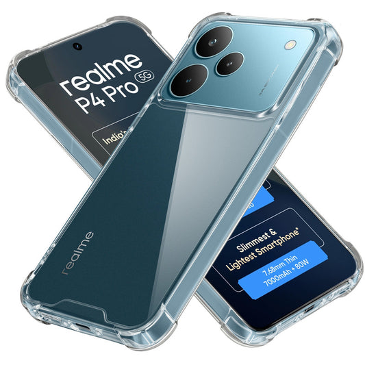 Shockproof Hybrid Transparent Phone Case For Realme P4 Pro 5G with Hard Back and Soft Bumper for Maximum Protection