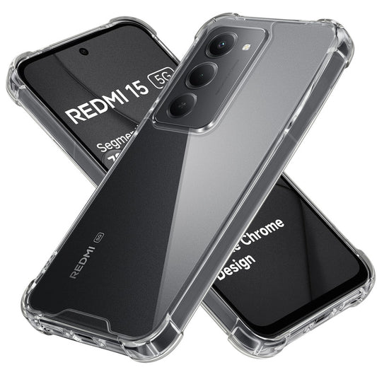 Shockproof Hybrid Transparent Phone Case For Redmi 15 5G with Hard Back and Soft Bumper for Maximum Protection