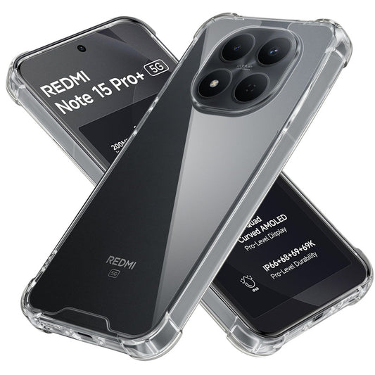 Shockproof Hybrid Transparent Phone Case For Redmi Note 15 Pro Plus 5G with Hard Back and Soft Bumper for Maximum Protection