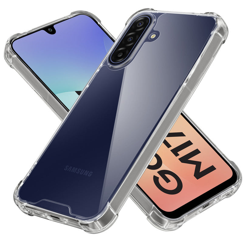 Shockproof Hybrid Transparent Phone Case For Samsung M17 5G with Hard Back and Soft Bumper for Maximum Protection