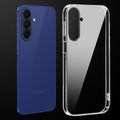Transparent anti-yellow hard back case fitted on Samsung M47 5G showing full back coverage and camera protection