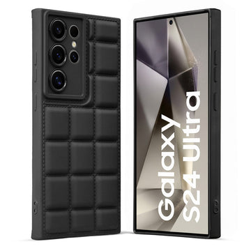 3D Puffer Pattern Silicone Back Cover for Samsung S24 Ultra 5G, Shockproof Protective Case