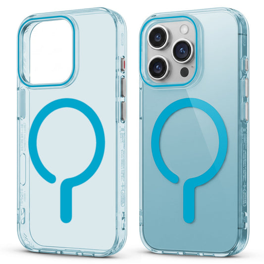 Transparent Magnetic Bumper Case for Apple iphone 16 Pro Max Cushion Protection & Metal Finish Buttons