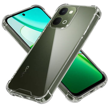 Shockproof Hybrid Transparent Phone Case For Vivo T5x 5G with Hard Back and Soft Bumper for Maximum Protection