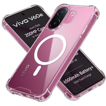 Shockproof Hybrid Magnetic Case for Vivo V60 5G with Hard Back & Soft Bumper