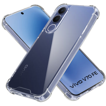 Shockproof Hybrid Transparent Phone Case For Vivo V70 FE 5G with Hard Back and Soft Bumper for Maximum Protection