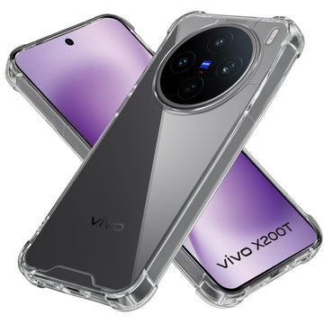 Shockproof Hybrid Transparent Phone Case For Vivo X200T 5G with Hard Back and Soft Bumper for Maximum Protection