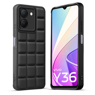 3D Puffer Pattern Silicone Back Cover for Vivo Y36 4G, Shockproof Protective Case