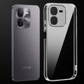 Transparent anti-yellow hard back case fitted on iQOO Z9x 5G showing full back coverage and camera protection