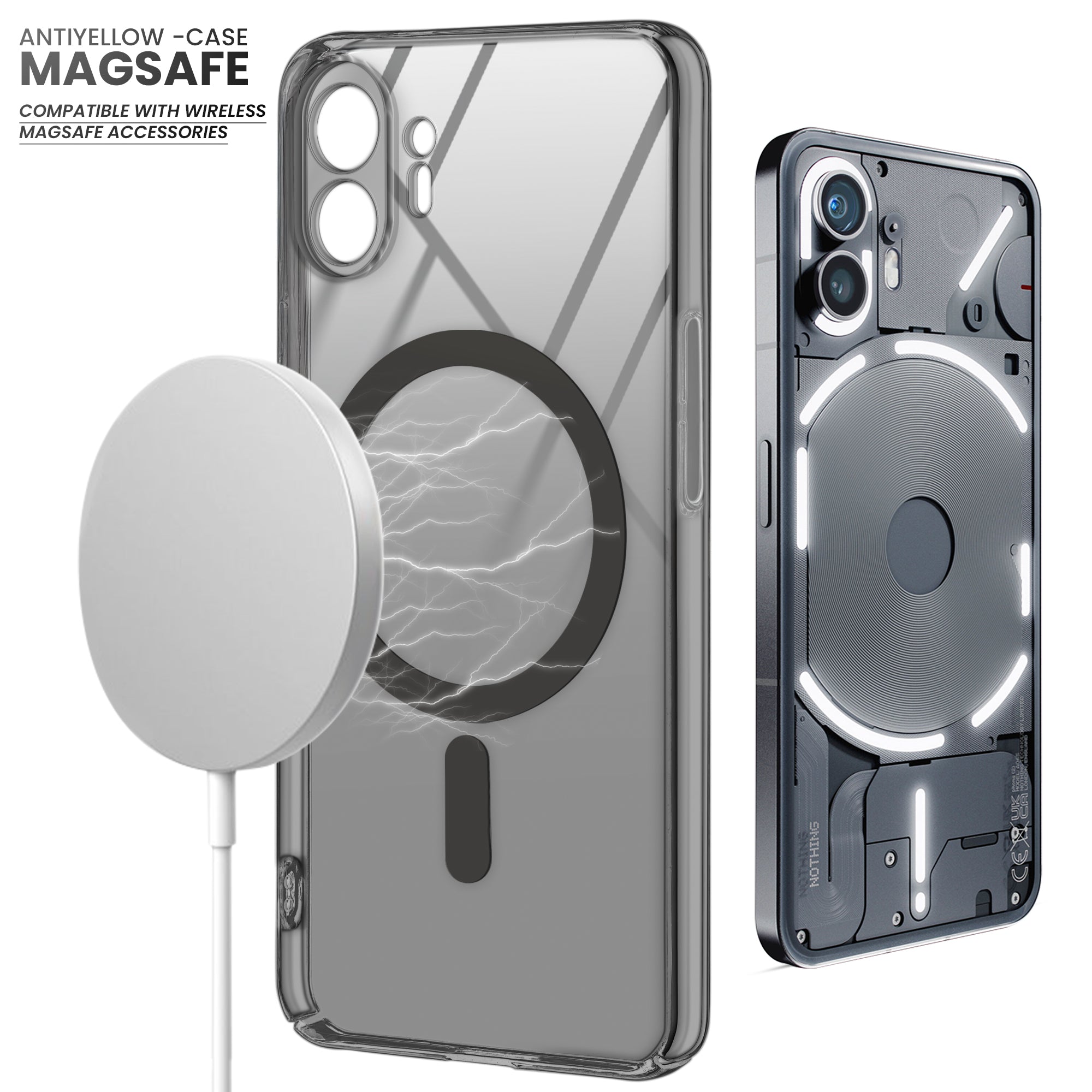 Crystal Clear Hard Back Anti-Yellowing with MagSafe Compatibility Phone Case For Nothing Phone 2