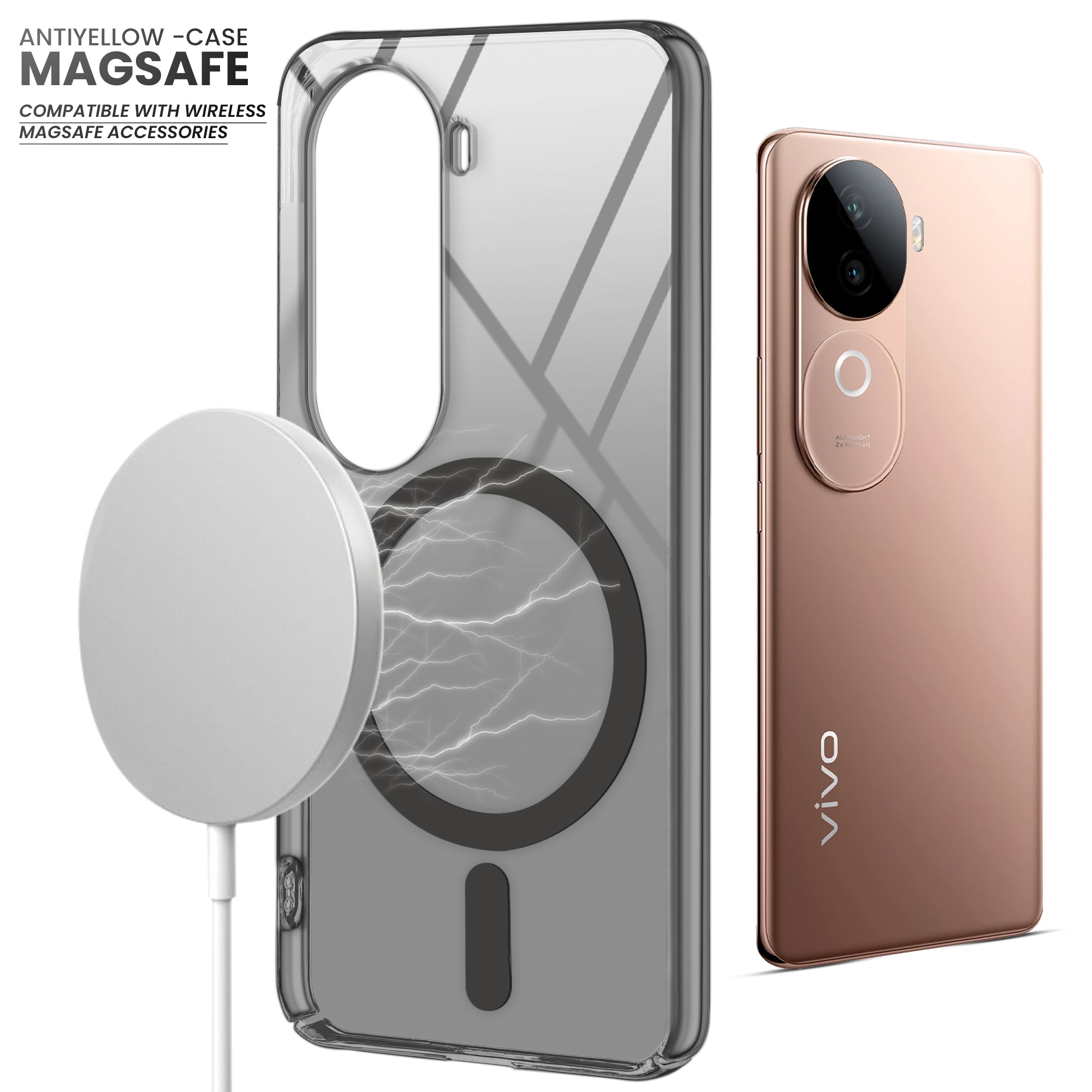 Crystal Clear Hard Back Anti-Yellowing with MagSafe Compatibility Phone Case For Vivo V40e 5G