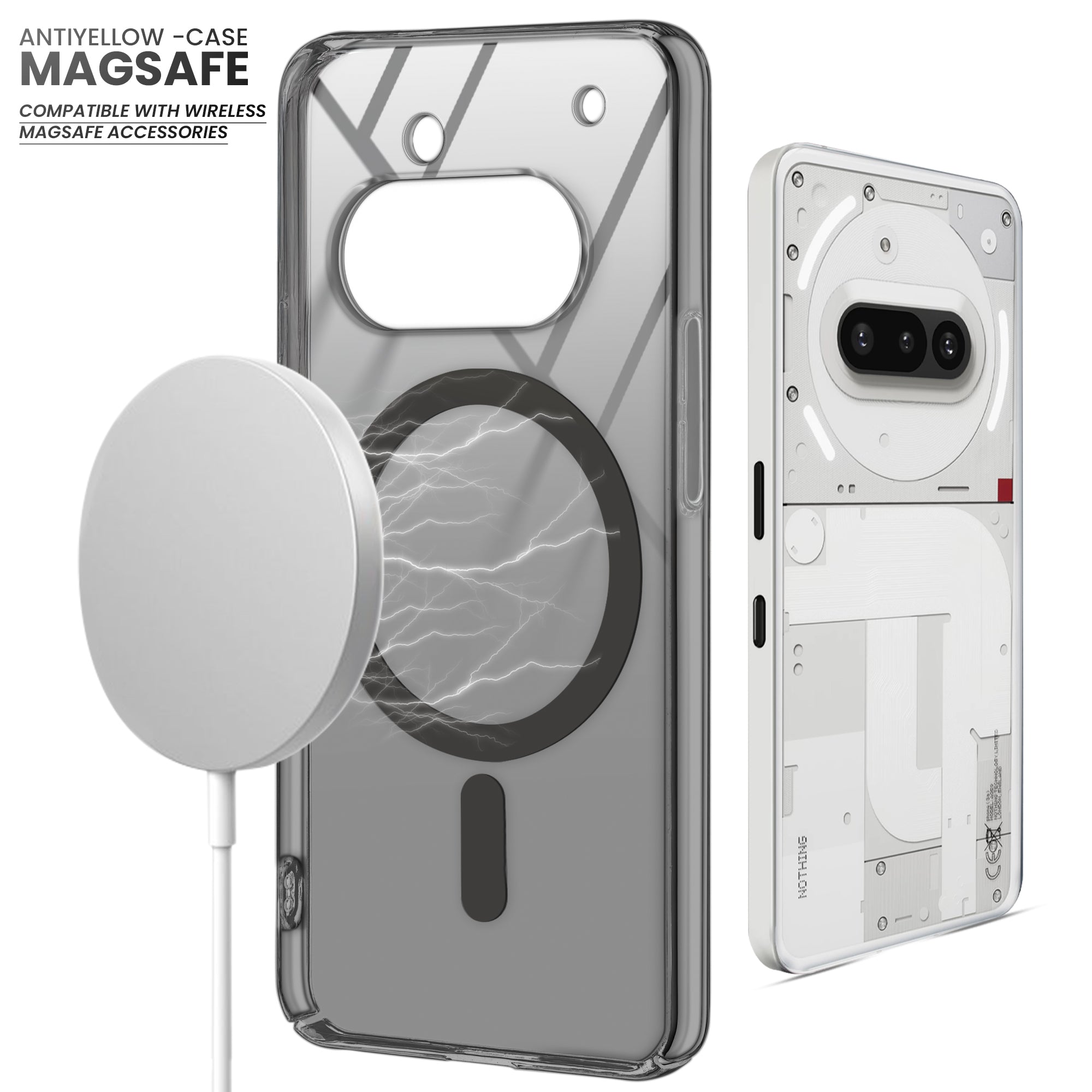 Crystal Clear Hard Back Anti-Yellowing with MagSafe Compatibility Phone Case For Nothing Phone 3A 5G