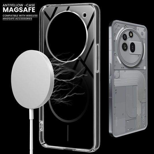 Crystal Clear Transparent Hard Back Anti-Yellowing with MagSafe Compatibility Phone Case For Nothing Phone 3A Pro 5G