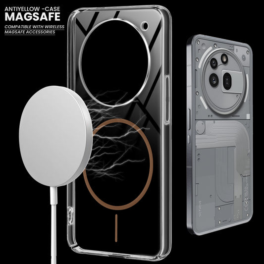 Crystal Clear Transparent Hard Back Anti-Yellowing with MagSafe Compatibility Phone Case For Nothing Phone 3A Pro 5G