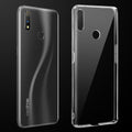 Transparent anti-yellow hard back case fitted on Realme 3 Pro showing full back coverage and camera protection