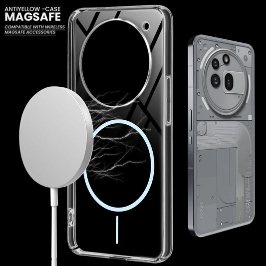 Crystal Clear Transparent Hard Back Anti-Yellowing with MagSafe Compatibility Phone Case For Nothing Phone 3A Pro 5G