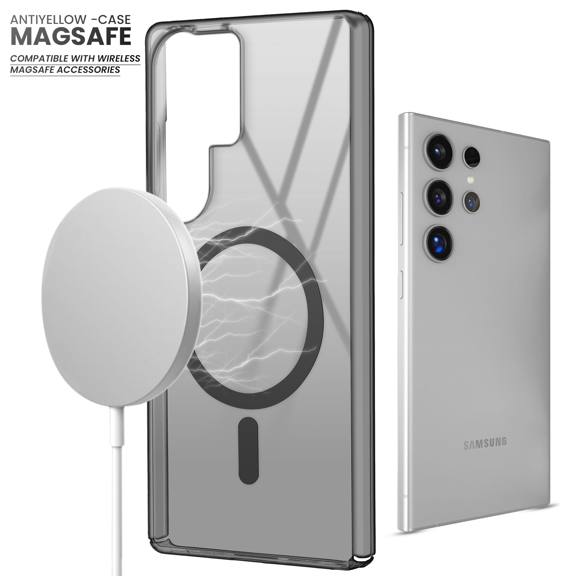 Colored Transparent Anti-Yellowing Magsafe Case For Samsung S23 Ultra 5G