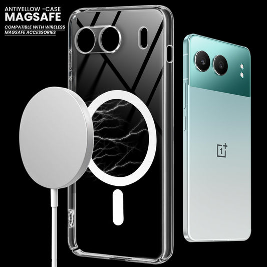 Crystal Clear Hard Back Anti-Yellowing with MagSafe Compatibility Phone Case For OnePlus Nord 4 5G