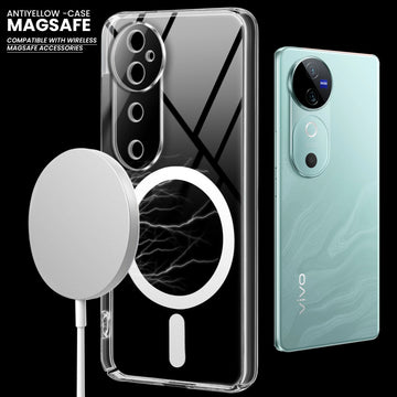 Colored Transparent Anti-Yellowing Magnetic Accessory Support Case For Vivo V40 5G