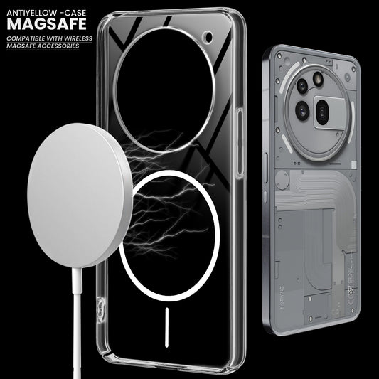 Crystal Clear Transparent Hard Back Anti-Yellowing with MagSafe Compatibility Phone Case For Nothing Phone 3A Pro 5G